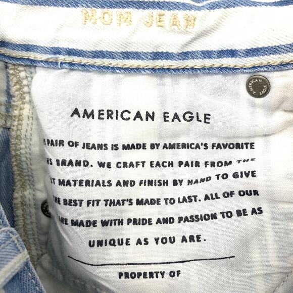 American Eagle Women's Size 2 Striped High Waisted Rise Tapered Leg Mom Jeans - Picture 9 of 10